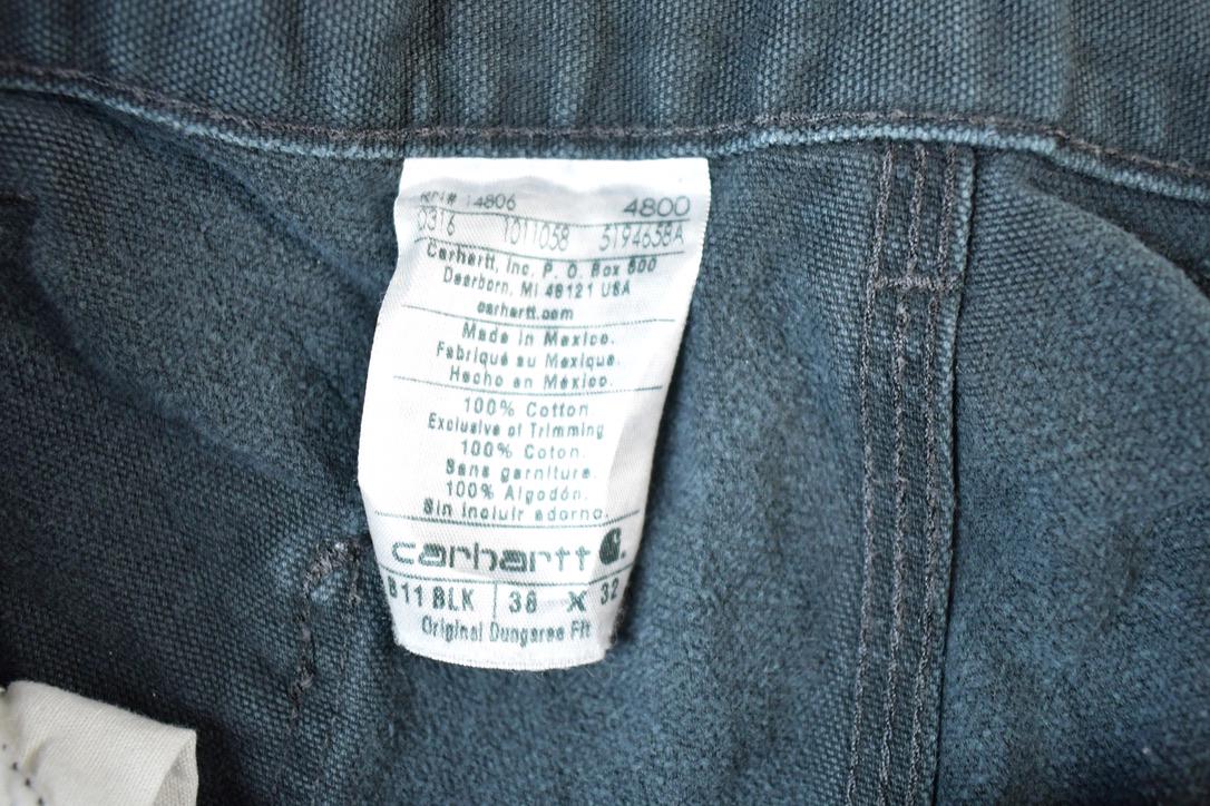 Vintage 1990s Carhartt Black Denim Work Jeans Size 38 x 32