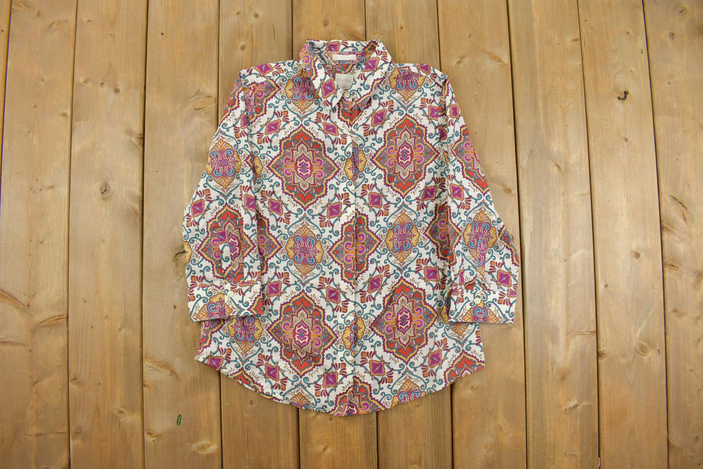 Vintage 1990s Chico's Women's Medallion Blouse