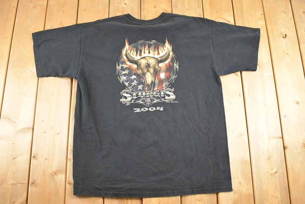 Vintage Y2K Sturgis Cycle Motorcycles Biker T-Shirt Men's XL / Distressed / 2000's Grunge Faded Black