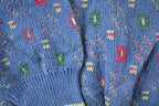 Vintage 1990s Trader Bay Knit Abstract Pattern Crewneck Sweater Mens M  90s Crewneck  Preppy Knits  Wool Blend  Cotton Blend