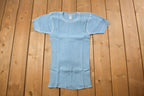 Vintage 1970s Deadstock Atlantic Sanfor Knit Thermal Blue T Shirt