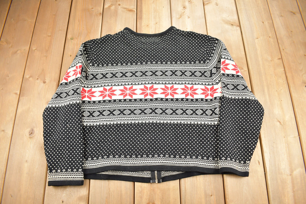 Vintage 1990s Cotton Ginny Knit Zip Up Sweater