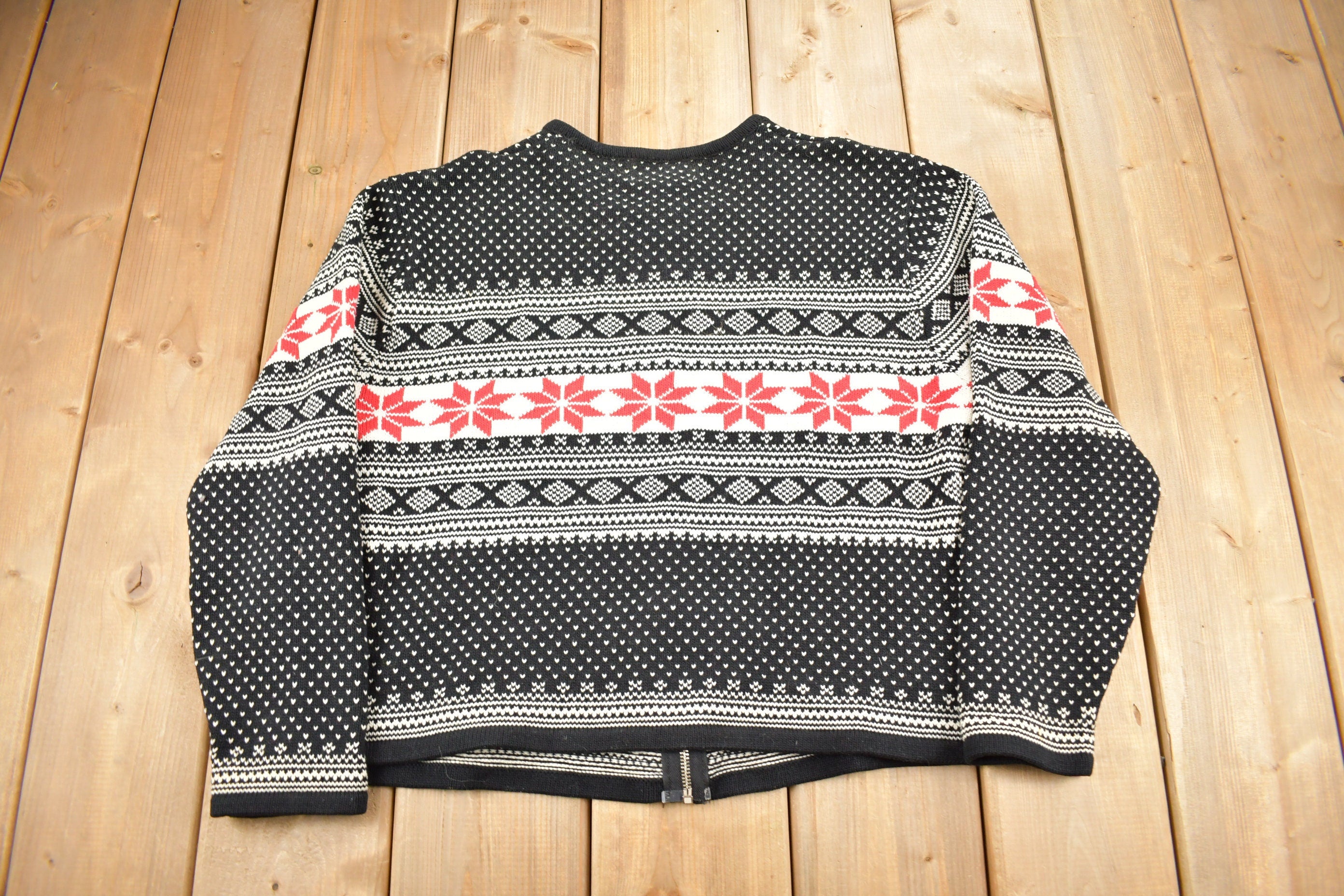 Vintage 1990s Cotton Ginny Knit Zip Up Sweater
