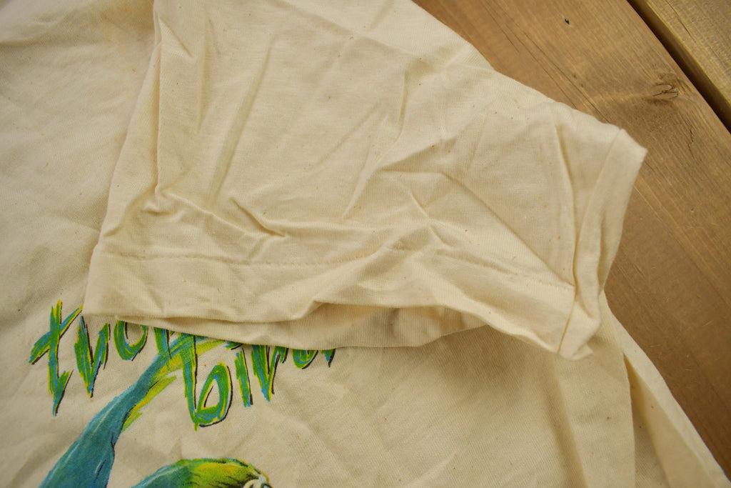 Vintage 1992 Tropical Birds Theme Graphic T-Shirt