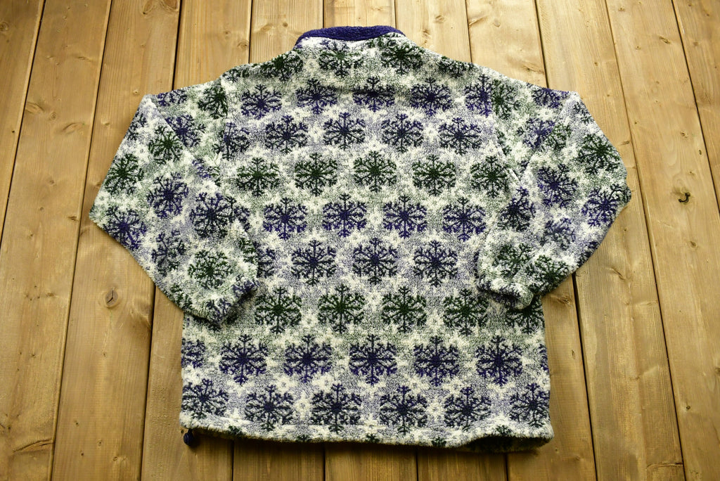 Vintage 1990s Northern Reflections All Over Flower Graphic Fleece Sweatshirt