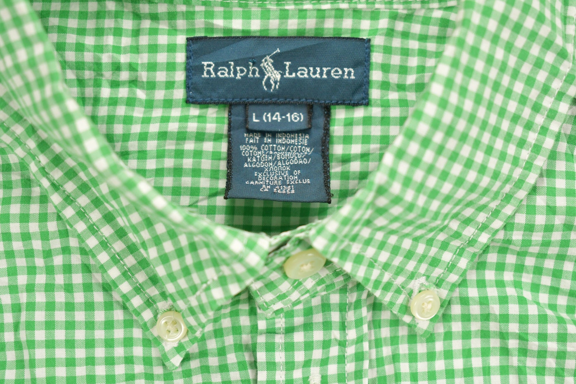 Vintage 1990s Youth Ralph Lauren Check Button Up Shirt