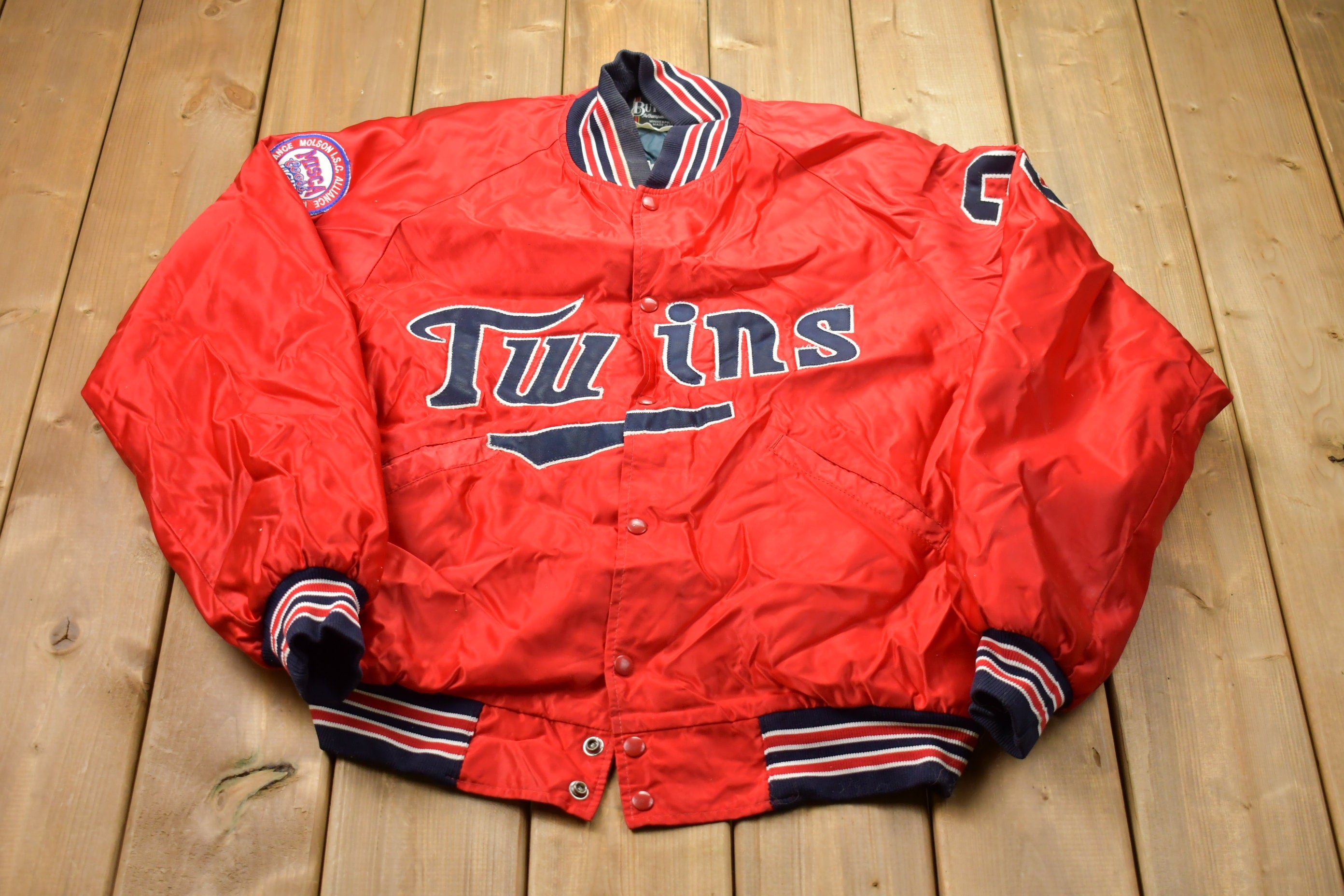 Vintage 1990s Butwin Minnesota Twins Satin Bomber Jacket