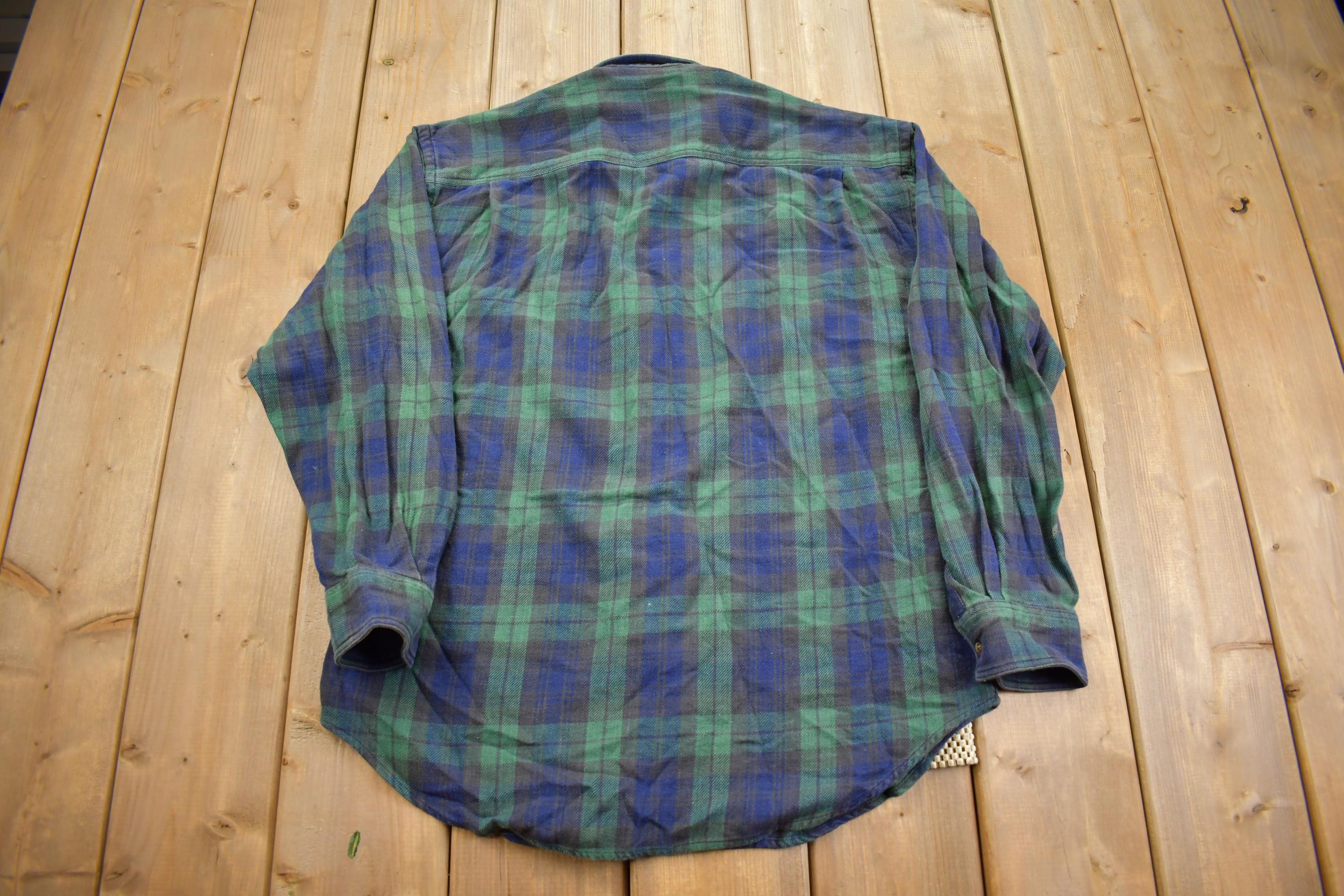 Vintage 1990s GAP Plaid Flannel Button Up Shirt - Medium