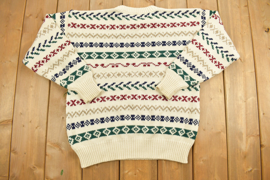 Vintage 1990s Lord Jeff Patterned Crewneck Sweater