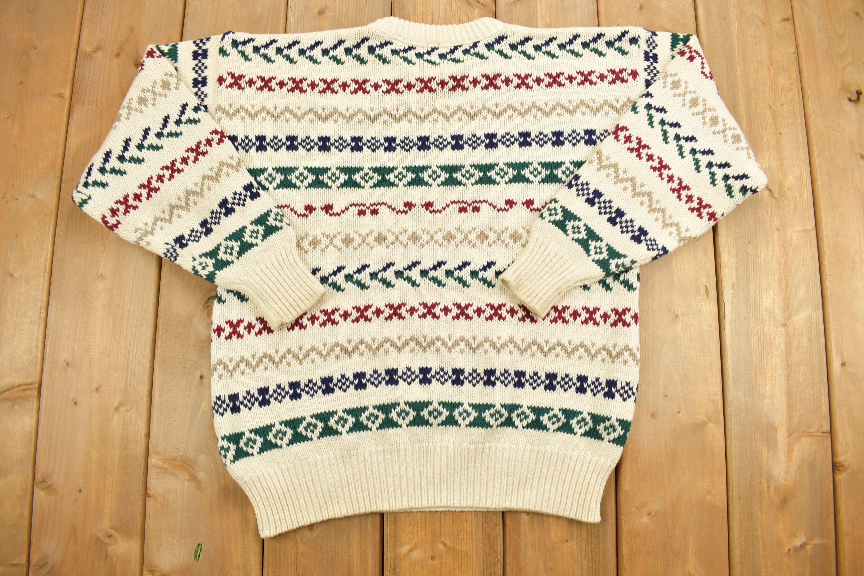Vintage 1990s Lord Jeff Patterned Crewneck Sweater