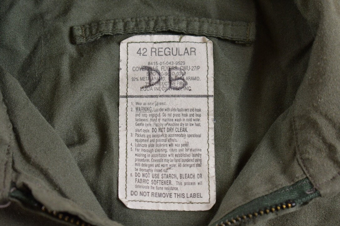 Vintage 2001 Military Flyers Coveralls Jumpsuit Size 42
