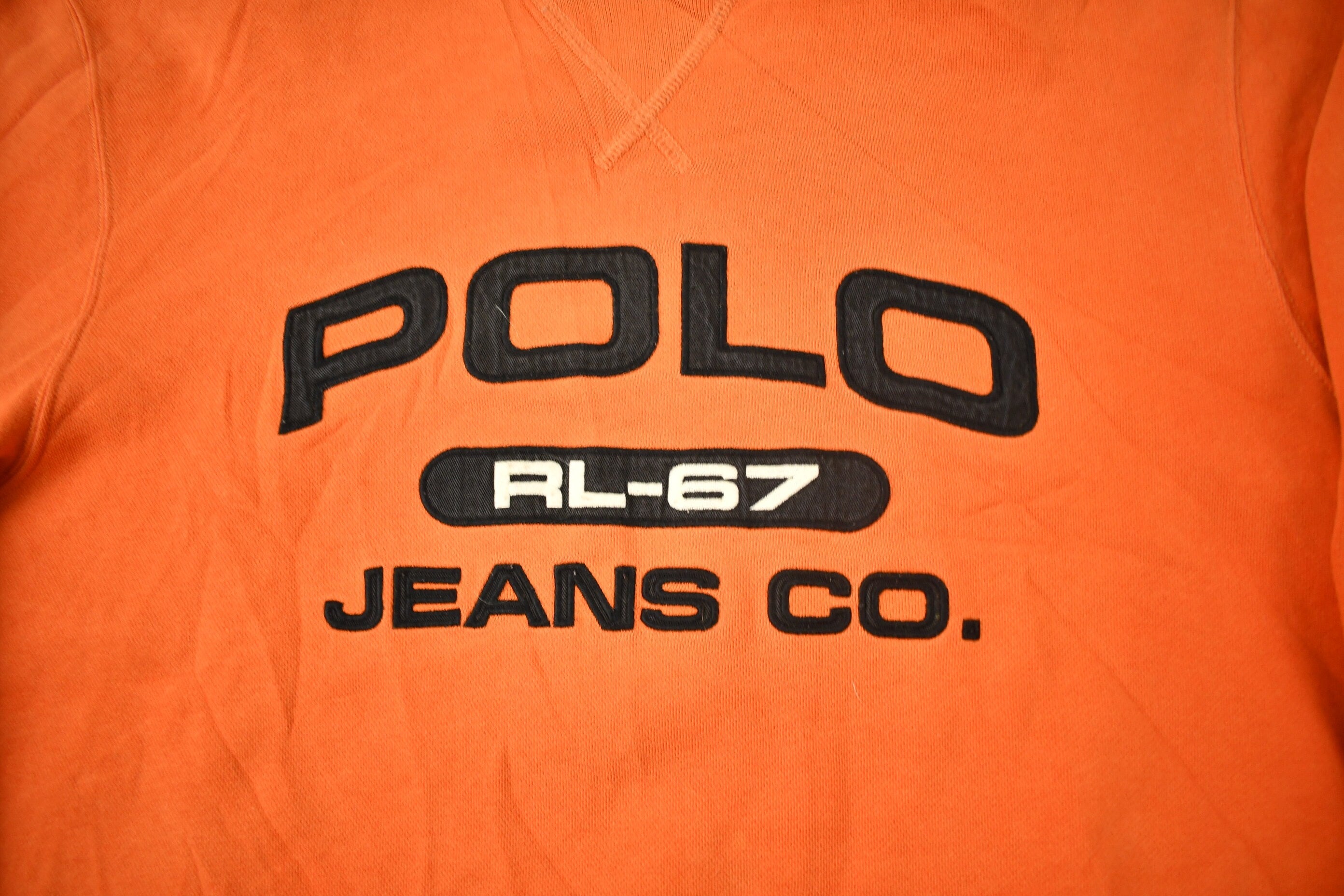 Vintage 1990s Polo Jeans Co Orange Crewneck Sweatshirt