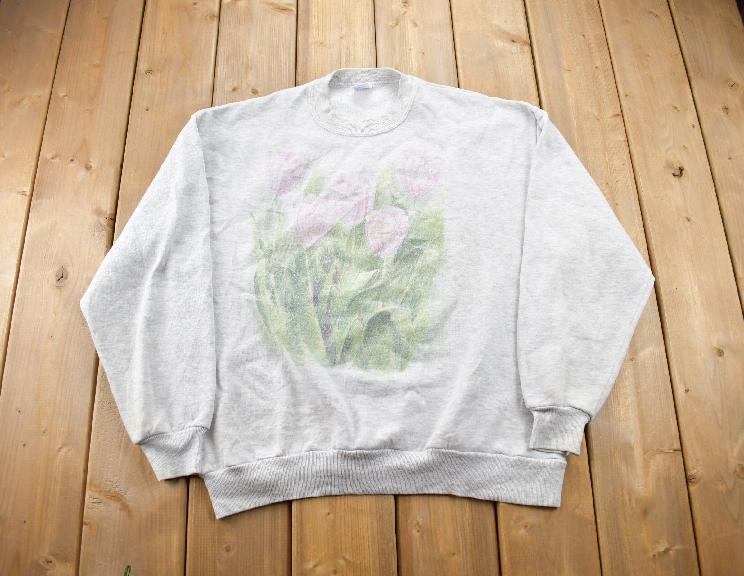Vintage 1990s Cute Tulips Sweater