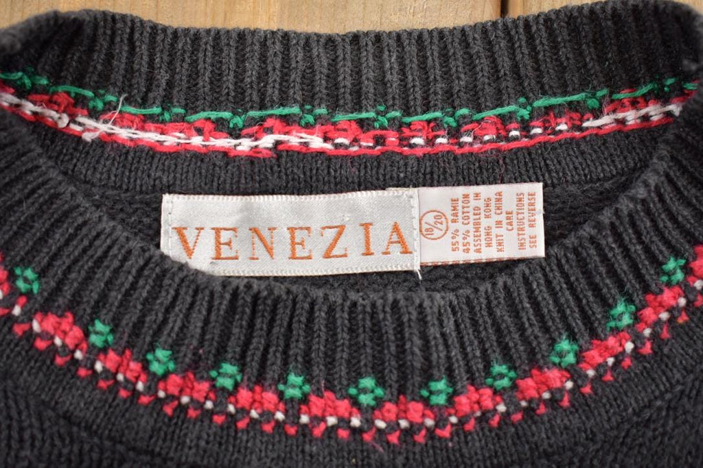 Vintage 1990s Knitted Christmas Crewneck Sweater