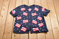 Vintage American Flag Knitted Short Sleeve Sweater
