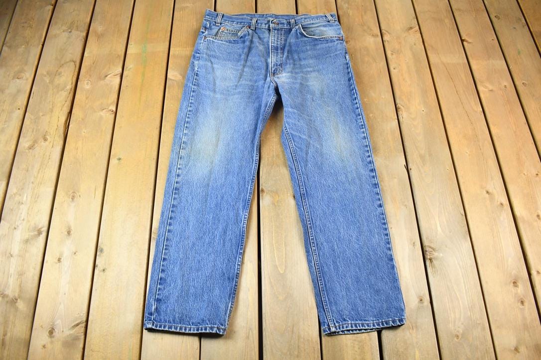 Vintage 1990s Orange Tab Levis Denim Jeans Size 35 x 28