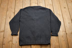 Vintage 1980s Giacomo Firenze Suede Leather Knit Cardigan Sweater