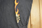 Vintage 1990s Skull Biker Long Sleeve T Shirt Men's XL