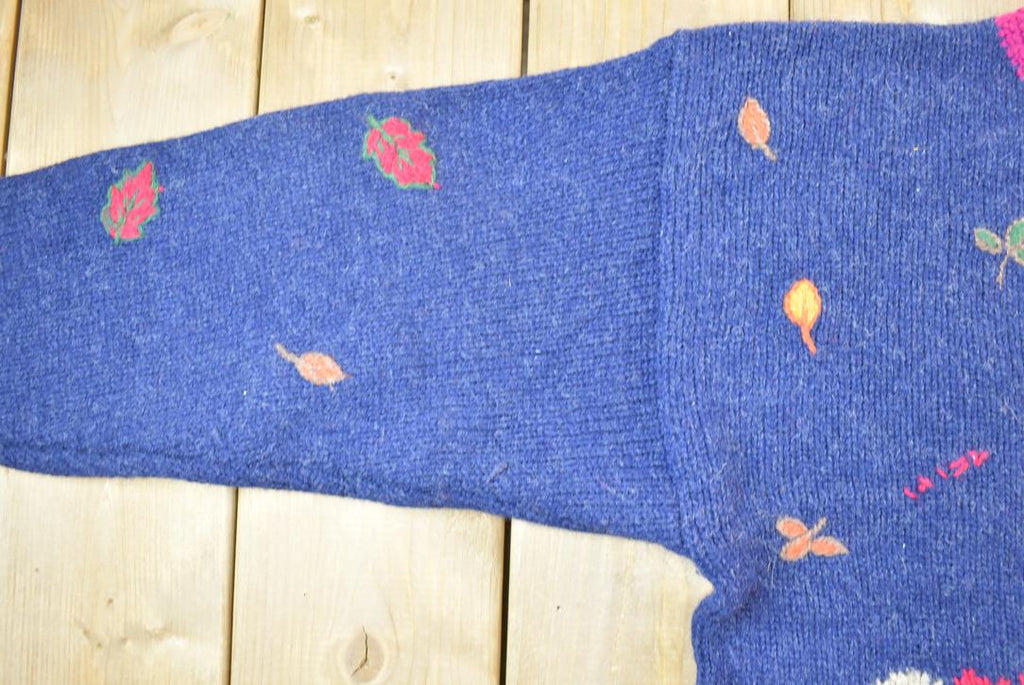 Vintage 1990s Woolrich Teddy Bear Hand-framed 100% Wool Knit Sweater