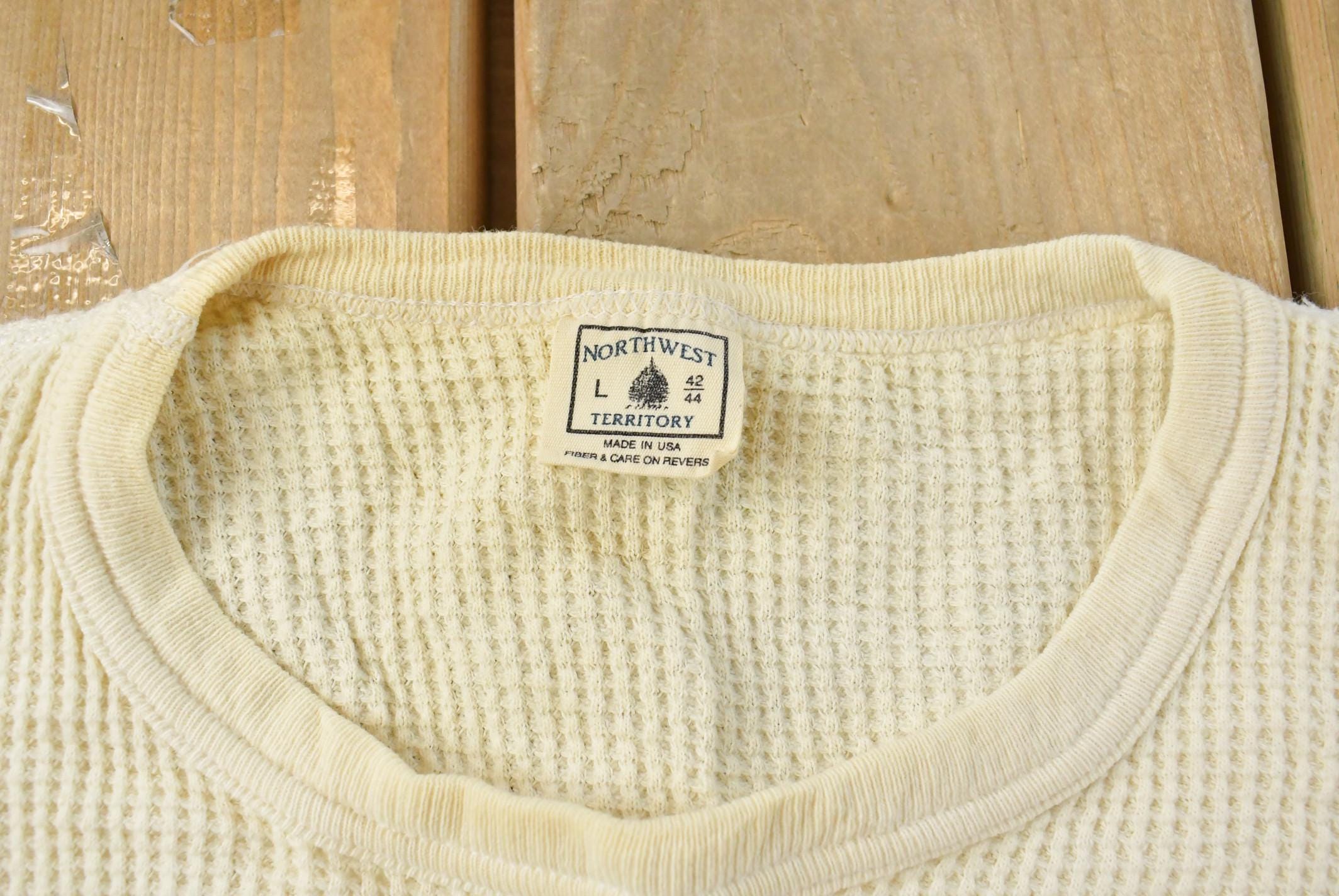 Vintage 1980s Northwest Territory Thermal Crewneck Undershirt Mens M /