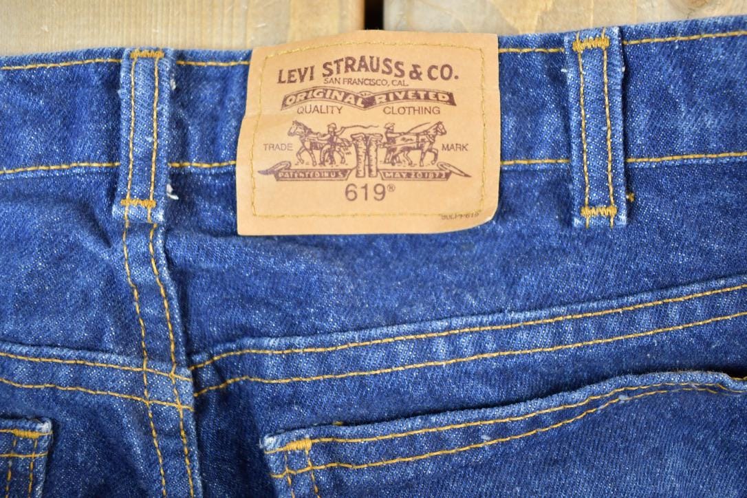 Vintage 1970s Levi Strauss Orange Tab 619 Dark Wash Denim Jeans Size 33 x 32