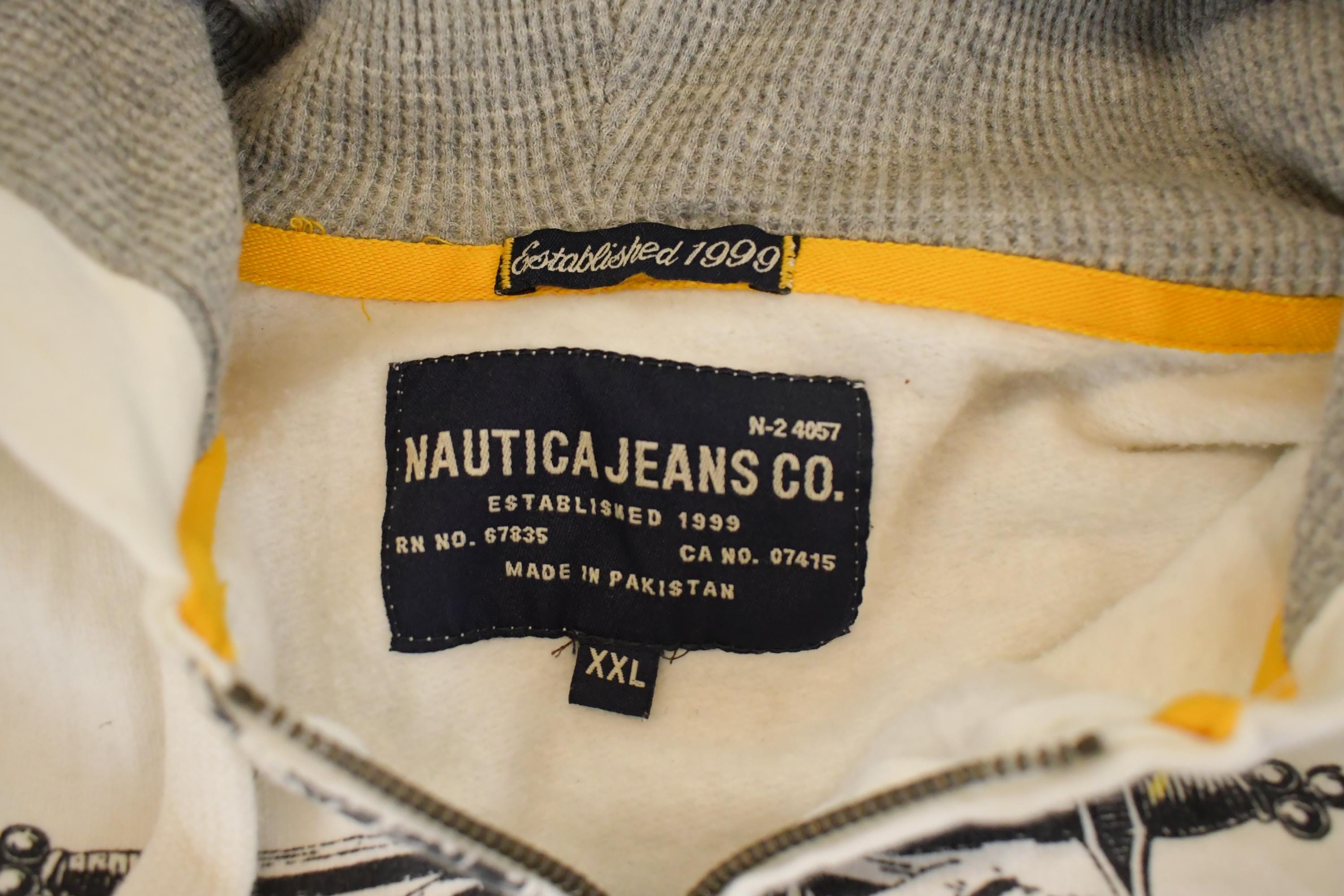 Vintage 1990s Nautica Full Zip Sailing Hoodie Souvenir Sweatshirt Sweatshirt Mens XL / 90s Boating Hoodie / Travel Vacation Sweater
