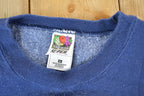 Vintage 1990s Blank Navy Heavyweight Crewneck Sweatshirt Made In USA