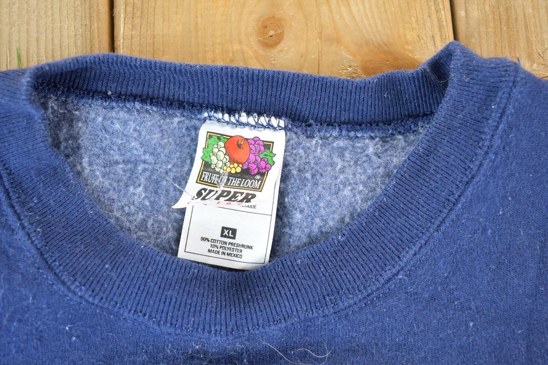 Vintage 1990s Blank Navy Heavyweight Crewneck Sweatshirt Made In USA