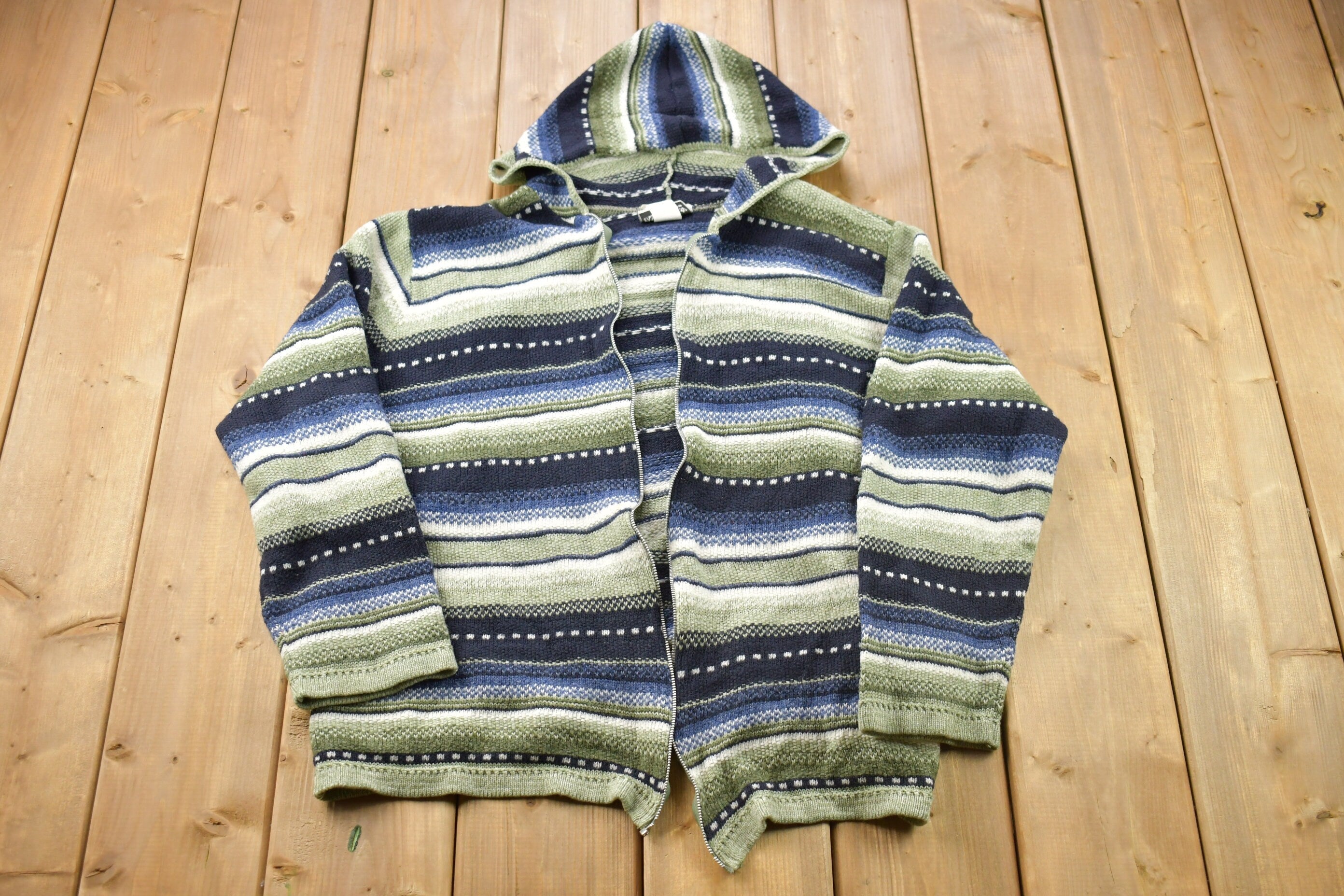 Vintage 1990s Knit Patterned Hoodie