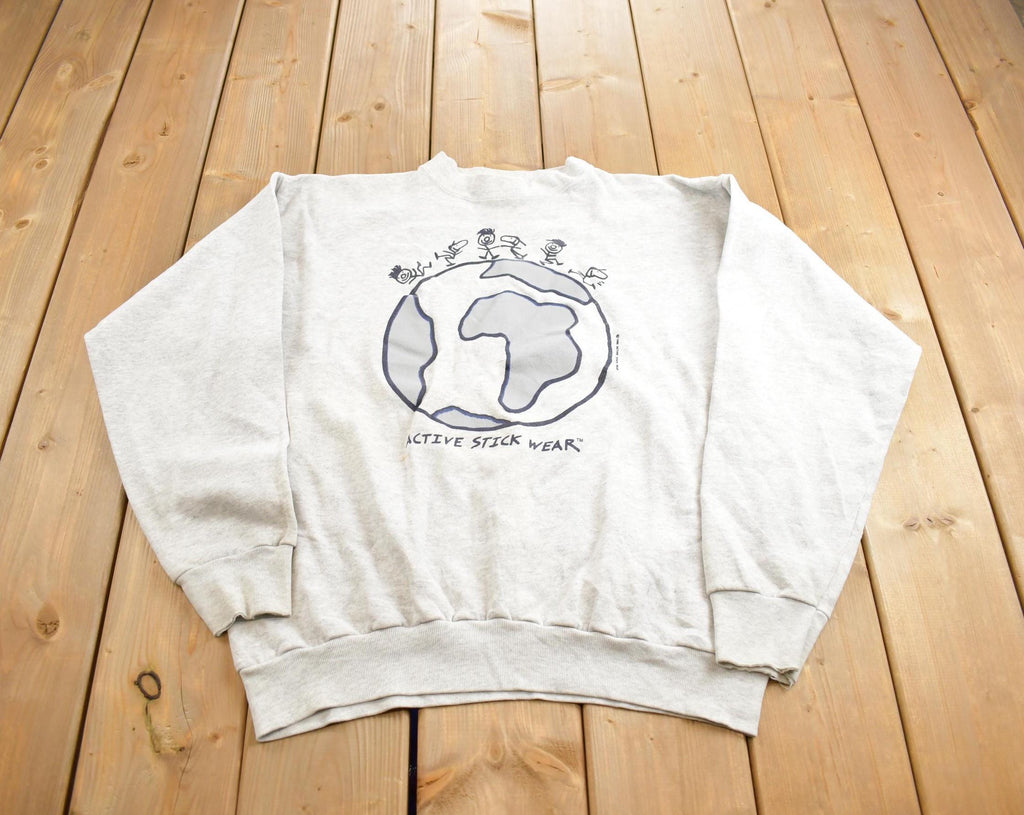 Vintage 1995 Active Stickwear Crewneck Sweatshirt Made In USA