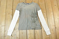 Women Vintage Vigoss Y2K Tan sleeve Bedazzled T-Shirt / Vigoss Grunge Skull Print / Contrast Stitch / Internet Famous Clothing / Over Dyed