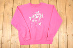 Vintage 1990s Hummingbird Floral Graphic Print Crewneck Sweatshirt Womens L