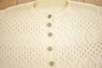 Vintage 1970s 3D Cable Knit Wool Cardigan Sweater  True Vintage  Knit Cardigan  Wool Cardigan