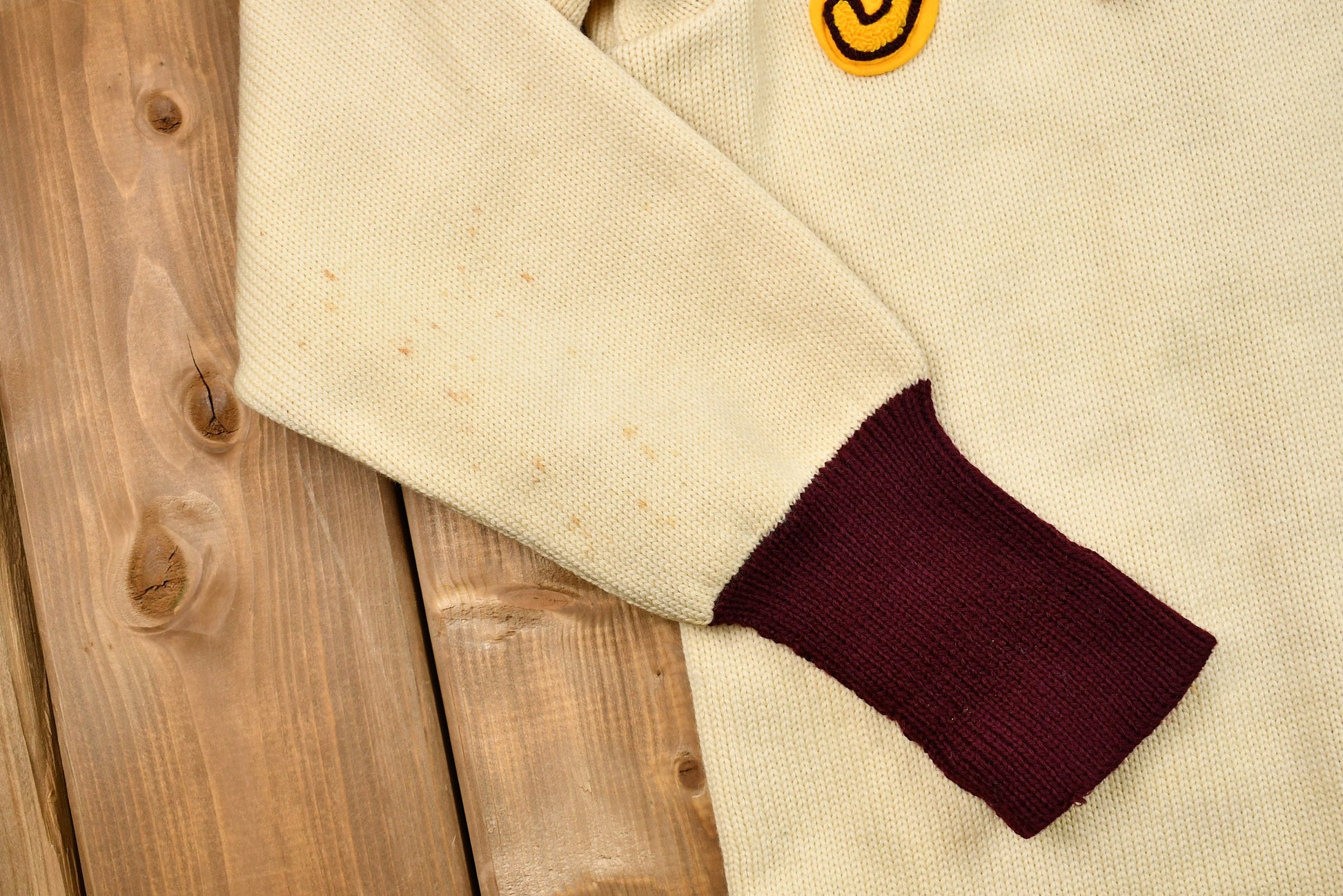 Vintage 1950s St.Ignatius Letterman Knit Cardigan Sweater