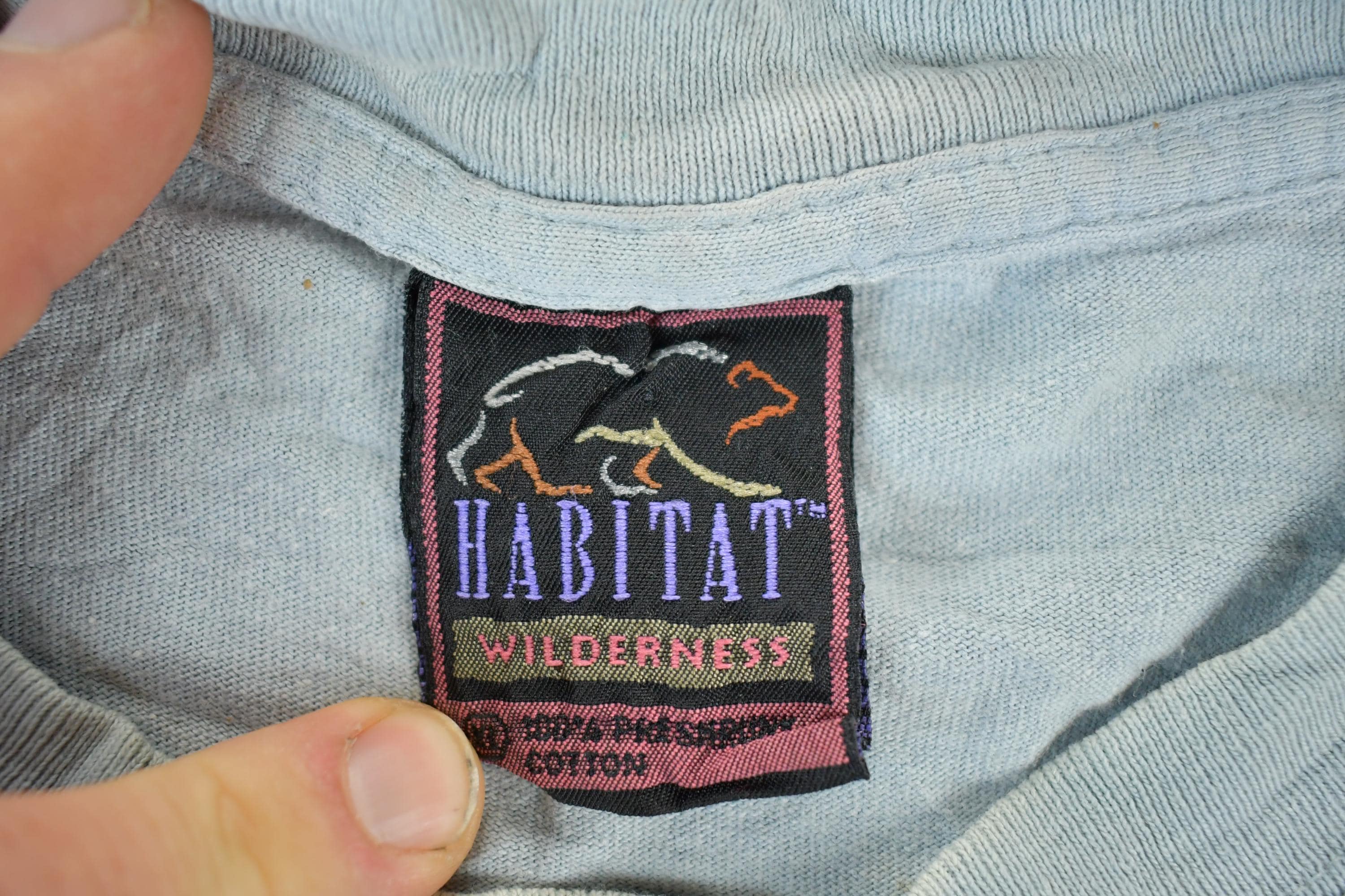 Vintage 1990s Wolf Pup Habitat Wilderness Front And Back Outdoorsman T-Shirt Mens XL