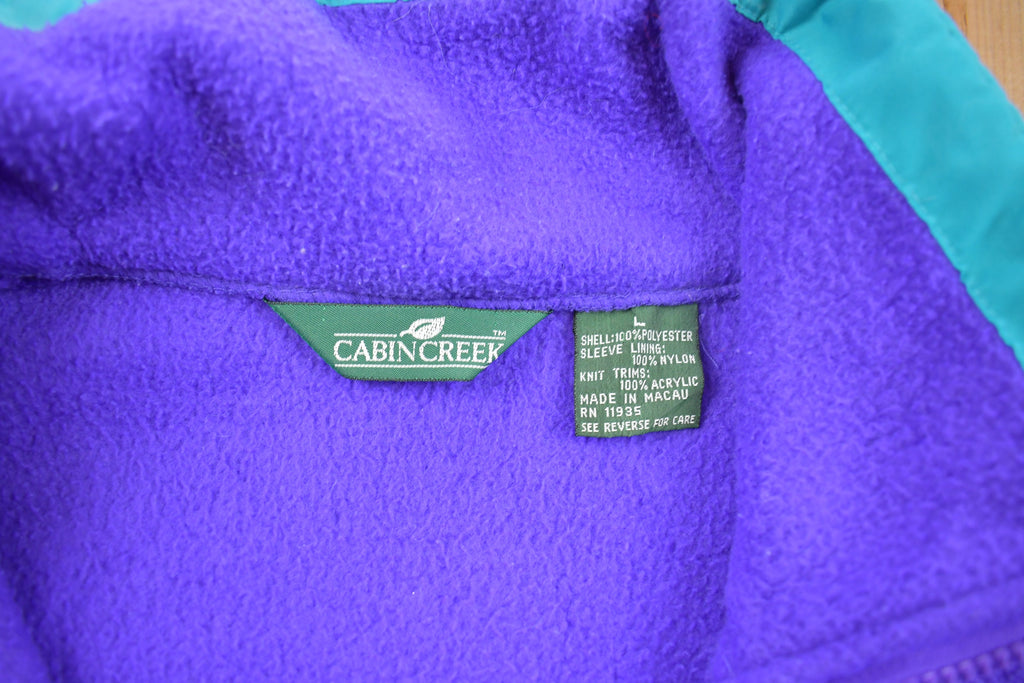 Vintage 1990s Cabin Creek Purple Full Zip Fleece Sweater
