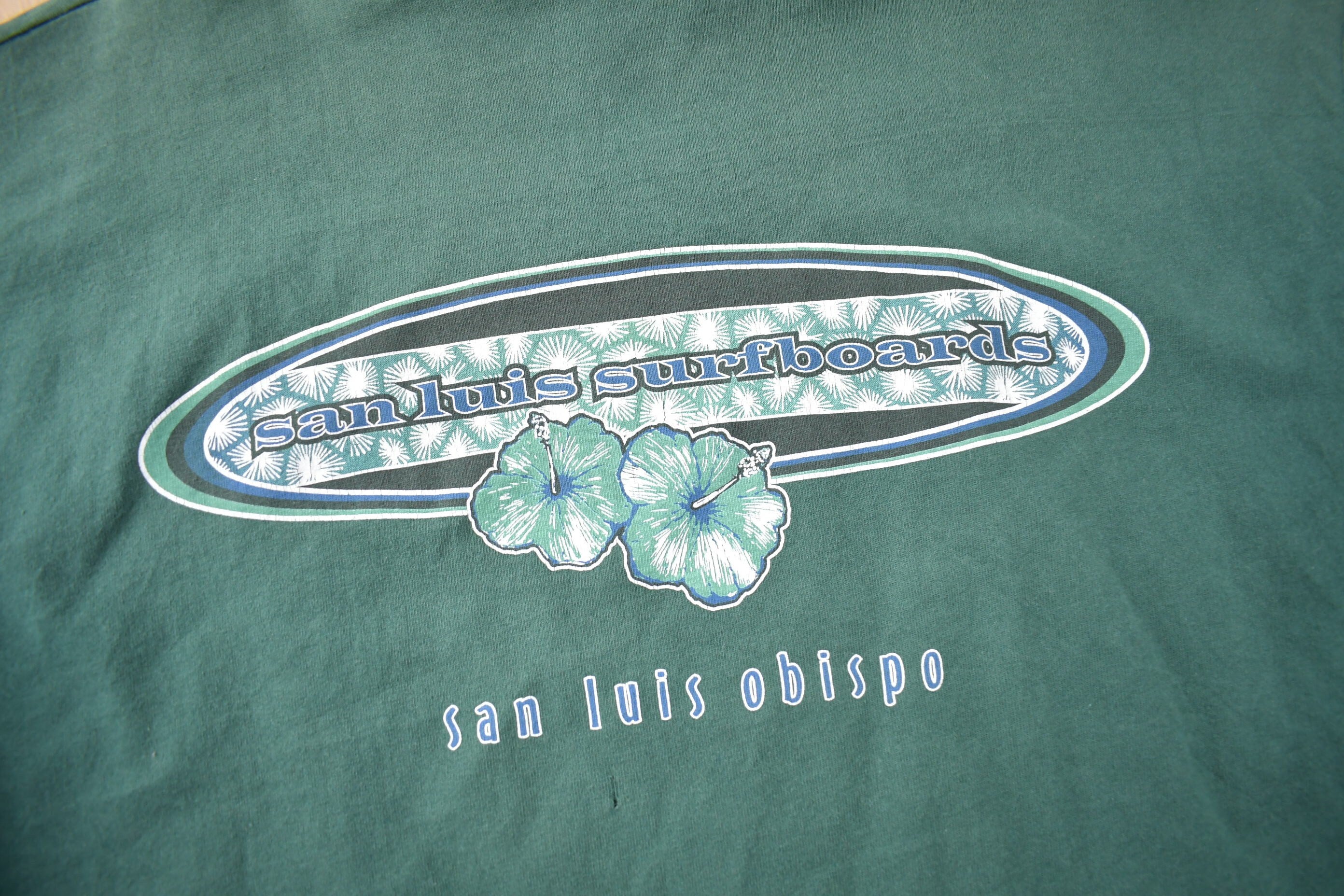 Vintage 1990s San Luis Surfboards Long Sleeve Graphic T Shirt Made In USA