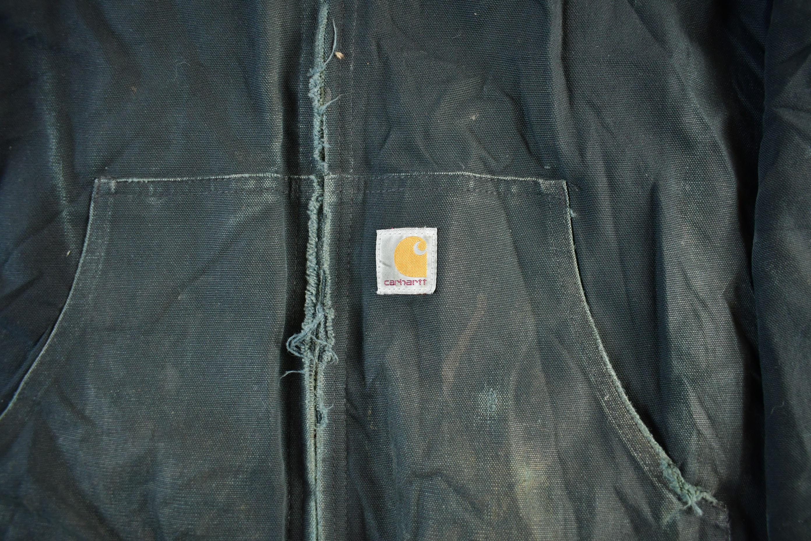 Vintage 1990s Carhartt Canvas Hooded Jacket Men's XL