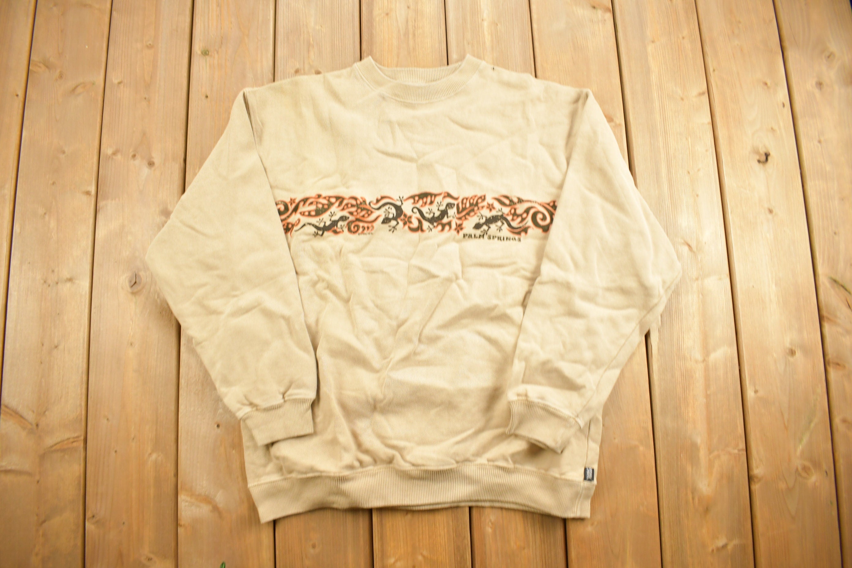 Vintage 1990s Palm Springs Themed Novelty Crewneck Sweatshirt