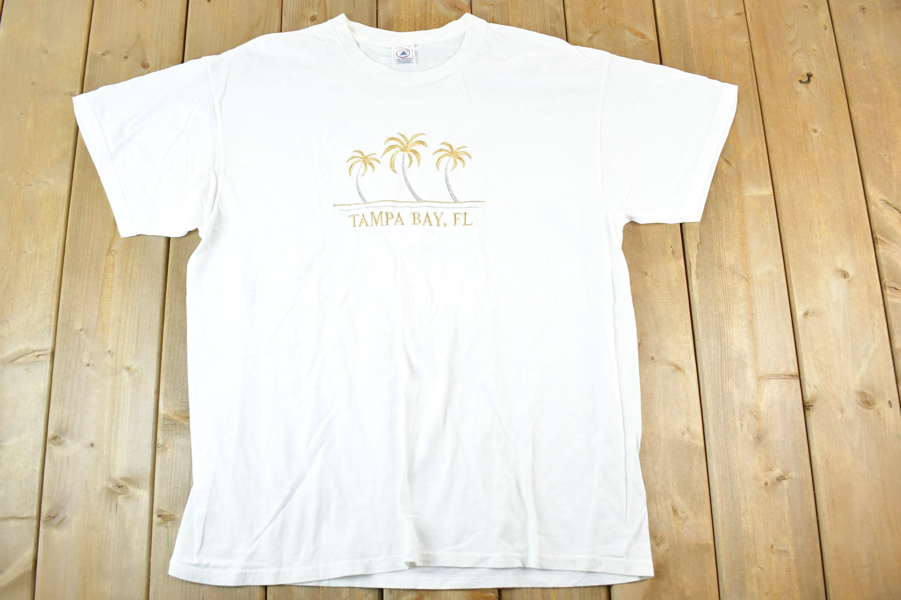 Vintage 1990s Tampa Bay Florida Florida Palms Souvenir T-Shirt Mens XL