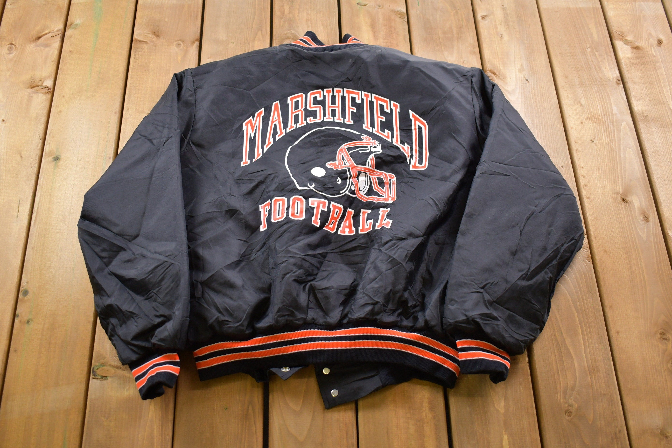 Vintage 1990s Rennoc Marshfield Football Bomber Jacket