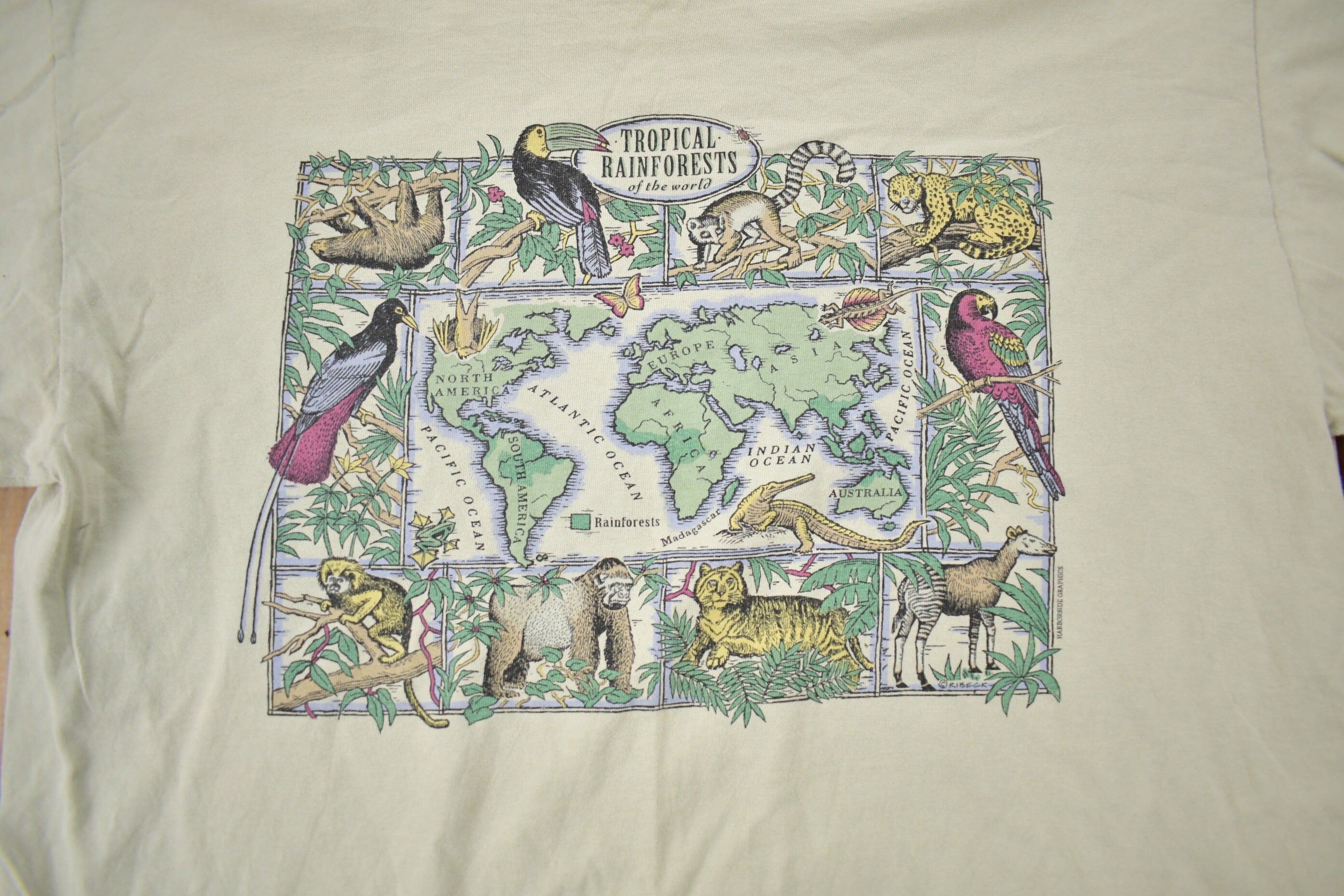 Vintage 1990s Tropical Rainforests Souvenir T Shirt