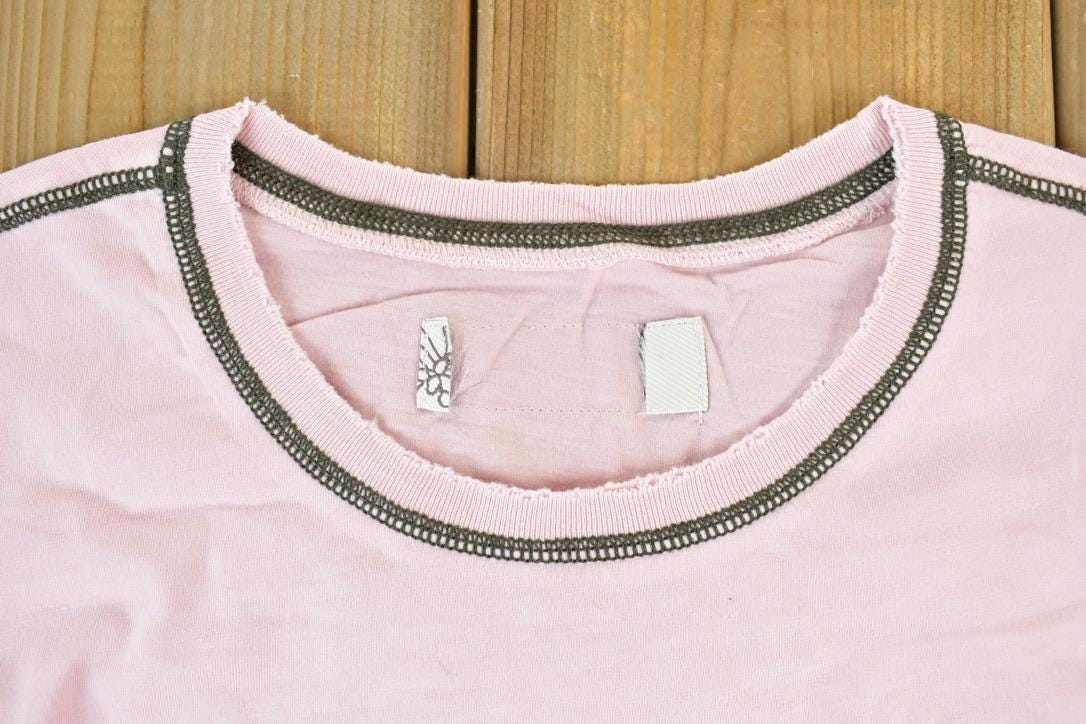 Women Vintage Vigoss Y2K Aloha Blue Blue T-Shirt / Vigoss Grunge Skull Print / Contrast Stitch / Internet Famous Clothing / Over Dyed