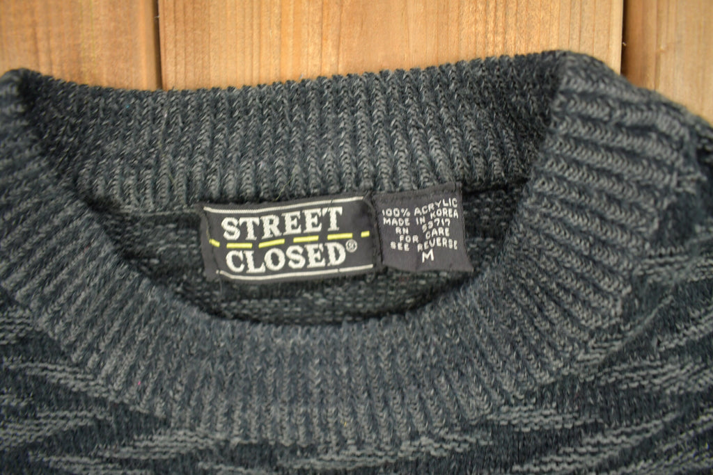 Vintage 1990s Street Closed Striped Knitted Crewneck Sweater