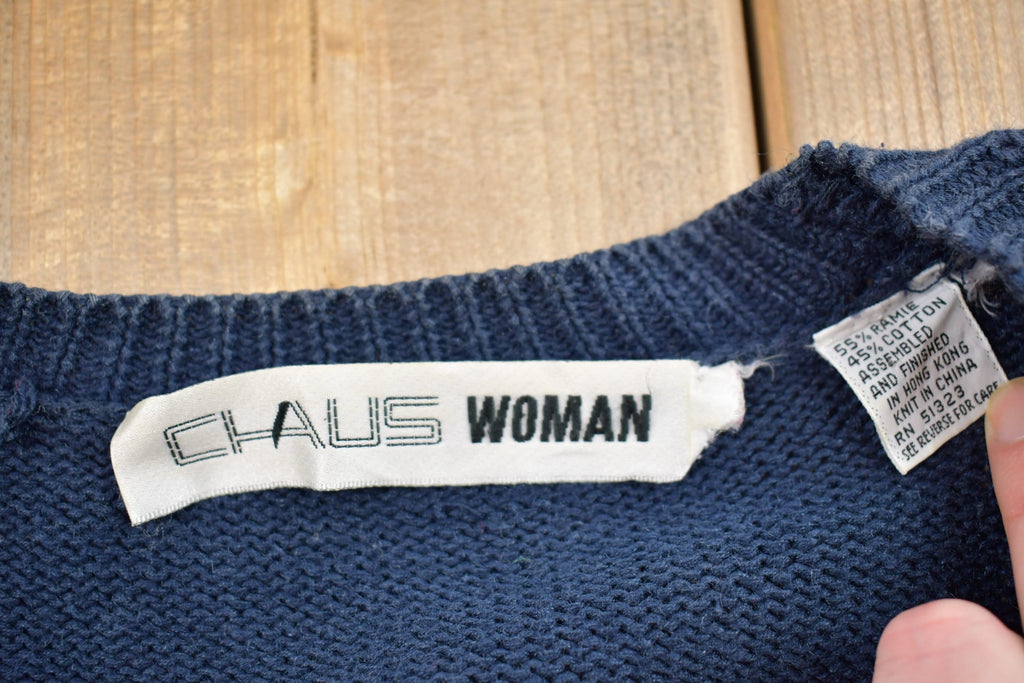 Vintage 1990s Chaus Abstract Knitted Cardigan Sweater