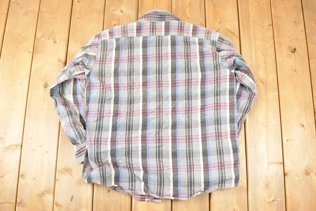 Vintage 1990s Osh Kosh B'gosh Plaid Button Up Shirt Men's L / Preppy Button Up / 90's Dress Shirt