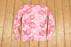 Vintage 1990s Floral Button Up Crewneck Sweatshirt Women's S