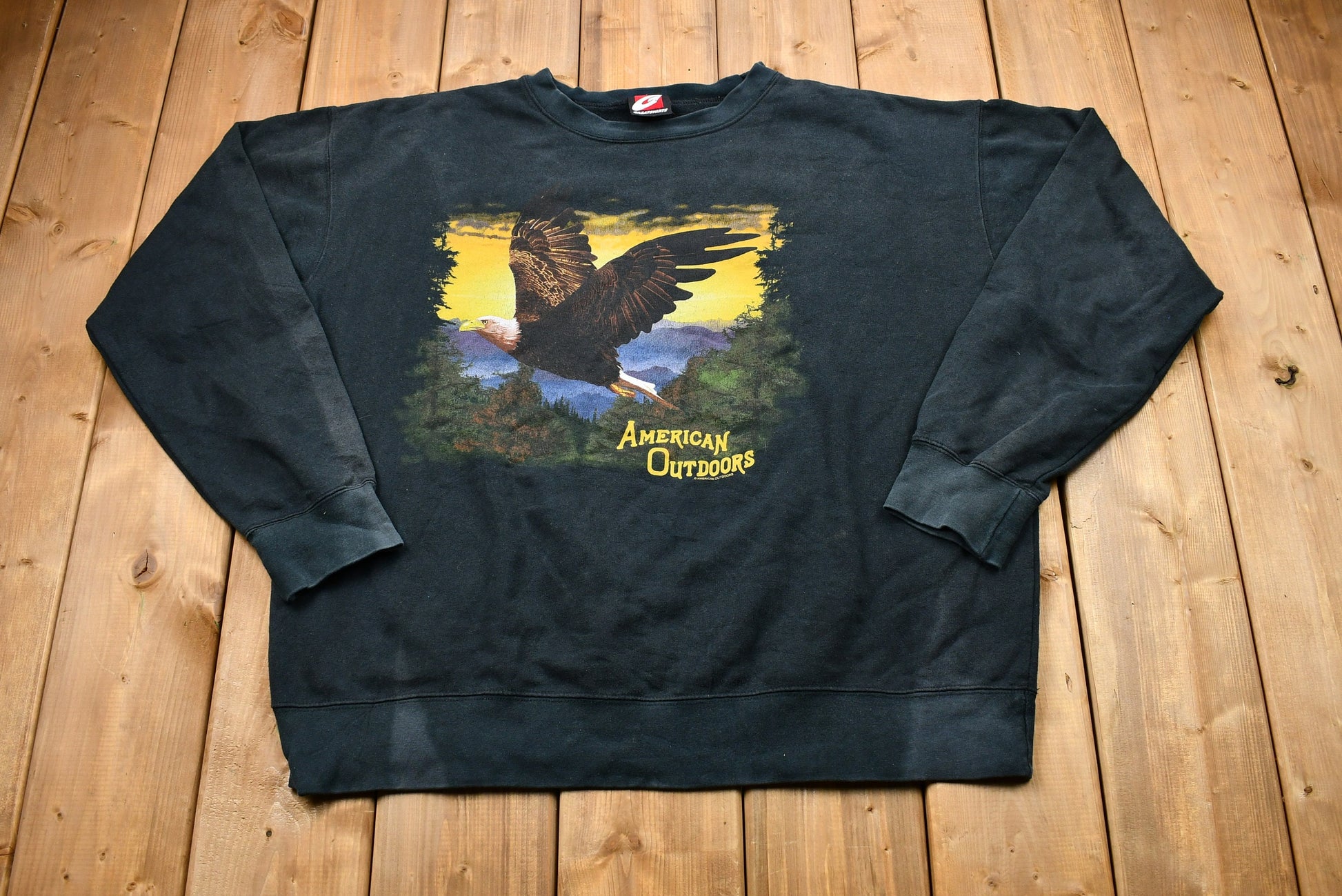 Vintage 1990s Distressed Bald Eagle Crewneck / 90s Crewneck / Conservation / Vintage Sweatshirt / American Sportswear / Pullover Sweatshirt