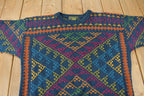 Vintage 1990s Croft & Barrow Patchwork Knit Crewneck Sweater /
