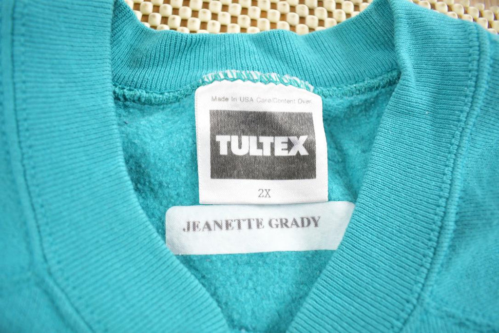 Vintage 1990s Tultex Teal Crewneck Sweatshirt Made In USA